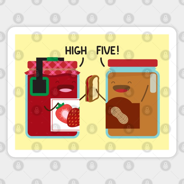 PB and J - High Five Magnet by StrayKoi